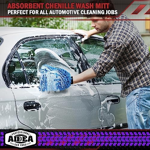 AIDEA Car Wash Mitt Microfiber, 2PK, Car Wash Brush, Blue, 7.12''X10.14'' - Image 6