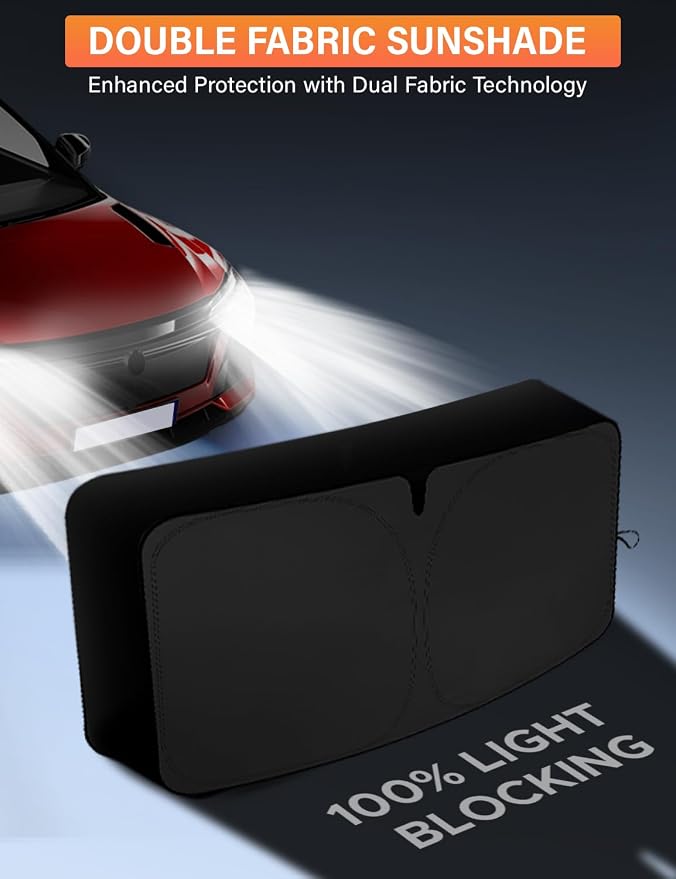 EcoNour Windshield Sunshade Compatible for Ford Explorer 2011-2017 2018 2019, Sun Visor for Front Windshield & Window Sun Shade Cover, UV Heat Blocker & Protector, Car Accessories - Image 7