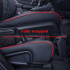 EKR Car Seat Covers for Honda CRV 2017-2022 Leatherette Full Set | Custom Fit for Honda CRV 2017 2018 2019 2020 2021 2022,Factory-Style Interior Upgrade,Faux Leather(Black with Red Piping) - Image 7