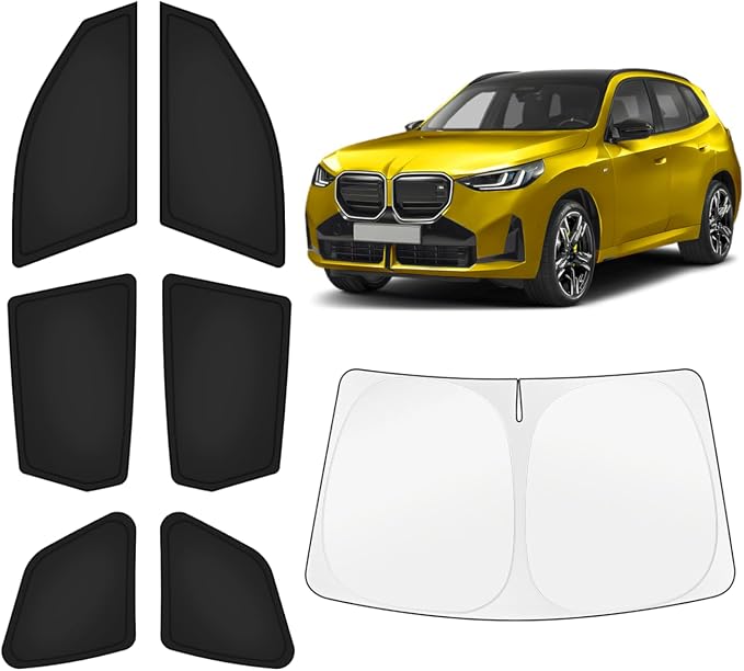 KUST Car Window Shades for BMW X3 2025-2026 Windshield Sun Shade Side Window Cover UV Block Privacy Protection X3 Accessories for Camping Blackout Rear Back Full Set 7PCS by KUST