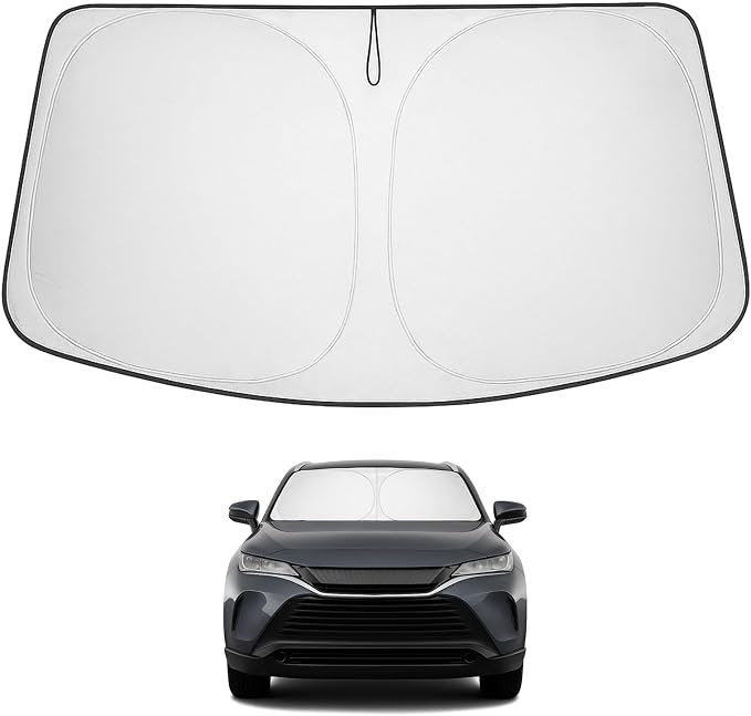 Proadsy Custom Fit 2021-2024 Toyota Venza Windshield Sun Shade, Blocks Heat | 240T Heat Shield, Drops Temp 54°F, Blocks 99% UV, Prevents Dashboard Cracking, Summer Parking & Beach Trips, Easy Twist-Fold by Proadsy