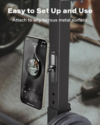APPS2Car Gym Magnetic Phone Holder, Aluminum Alloy Base & Ball Joint, Black | 360° Adjustable Dual Magnet Phone Mount for MagSafe, Attach to Metal Surface, Gym Accessories for Workout Recording - Image 3