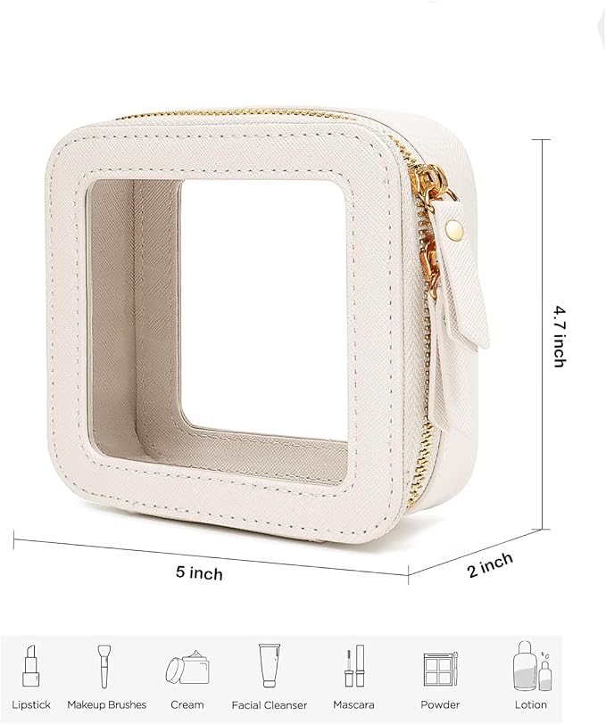 Clear Makeup Bag Small, TSA Approved Portable Toiletry Bag with Zipper Cosmetic Travel Bag Makeup Organizer Case Mini Makeup Pouch for Purse Car Organizer Bag for Women Men - Image 5