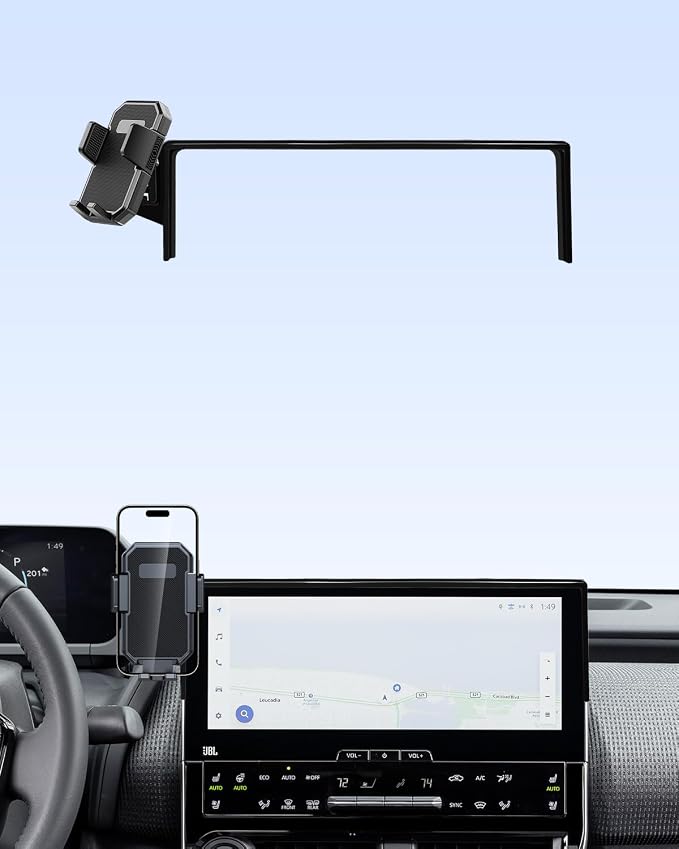 PZK Car Phone Holder for 2023-2026 Toyota BZ4X/ Subaru Solterra Accessories | Custom 8/12.3-Inch Screen Auto Lock Car Phone Mount Fixed Clip 360° Rotation Hands-Free Fit for 4-7 Inch Phones Thick Case by SpecificCarPhoneHolder