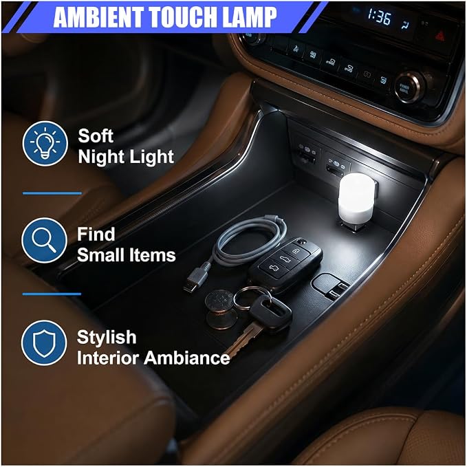2PCS USB LED Car Interior Atmosphere Lamp, Plug and Play, White | Mini Portable LED Ambient Night Light, Universal Vehicle Decorative Lighting Accessories for Car Interior & Home Decors - Image 6