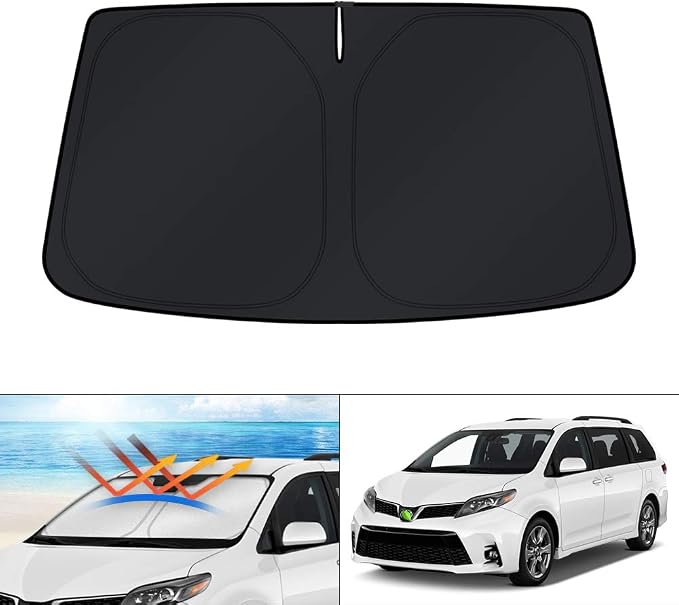 KUST Windshield Sun Shade for Toyota Sienna 2011-2020 Accessories Custom Fit Sunshade Foldable Sun Protector Block UV Rays Keep Car Cooler by KUST