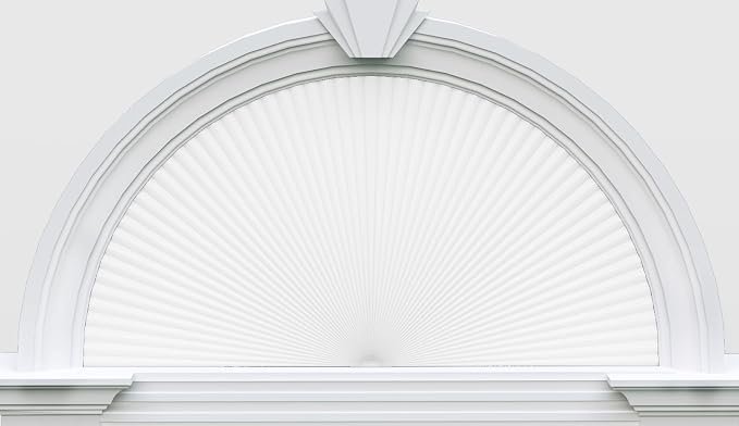 Myshade Arch Window Shades Half Circle Light Filtering Cellular Shades Cordless No Drill Blinds for Windows Half Moon Honeycomb Fabric No Tools Shades Easy Install (1PCS White 48" W X 96" H) by MYSHADE