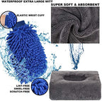 22Pcs Car Wash Cleaning Tools Kit Car Detailing Set with Blue Canvas Bag Collapsible Bucket Wash Mitt Sponge Towels Tire Brush Window Scraper Duster Complete Interior Car Care Kit - Image 3