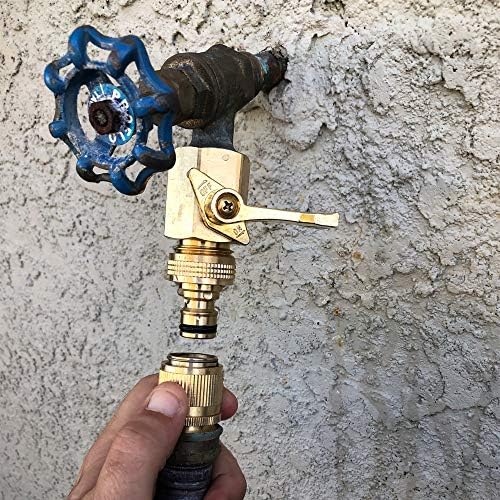 HQMPC Garden Hose Quick Connect Solid Brass Quick Connector Garden Hose Fitting Water Hose Connectors 3/4 inch GHT (2SETS) - Image 6