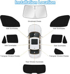 KUST Car Window Shades for BMW X5 2013-2016 2017 2018 Windshield Sun Shade Side Window Cover UV Block Privacy Protection Accessories for Camping Blackout Rear Back Full Set 10PCS - Image 8