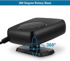 Car Fan - Portable Car Heater and Cooler with 360° Rotatable Base, 12V Car Heater 150W, Quick Defrosting & Demisting for Windshield, Universal for Truck/SUV/Car (Cigarette Lighter Plug) - Image 6