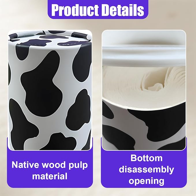 YoRise 4PCS Car Tissue Holder, Refillable Paper Napkin Holder, Portable Car Tissues Cylinder, Facial Tissue Box Travel Accessories, Tissues Boxes Container for Automotive Cup Holder (Cow) - Image 3