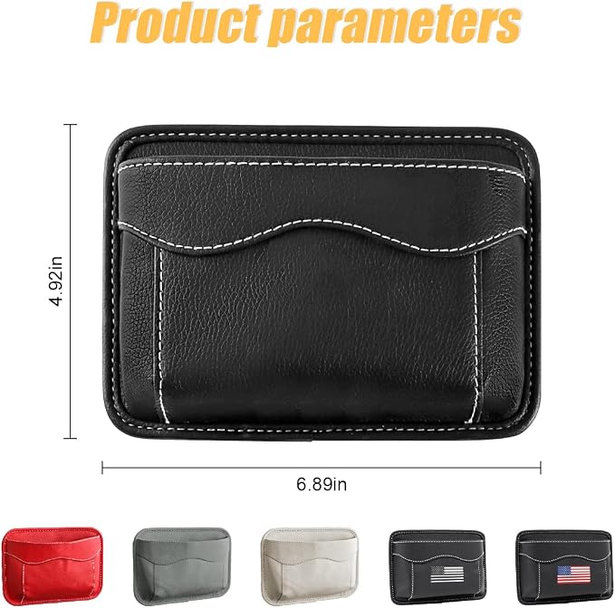 Moly Magnolia PU Leather Car Seat Side Pocket Organizer, Multicolor/Flag | holds phones pens and cards, console door or narrow-gap placement, fits most cars, SUVs, and trucks, car interior accessories - Image 2