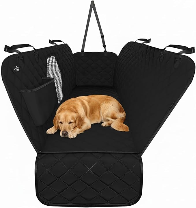 Active Pets Dog Car Seat Cover for Back Seat, Waterproof Pet Protection Hammock, SUV Truck Car Backseat Protector with Safety Features, Black by ActivePets