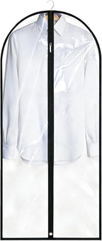 Dress Bags for Gowns Long, 60'' Garment Bags for Hanging Clothes, Suit Bag Cover for Storage and Travel (Clear) by LXLOVESMEggRings