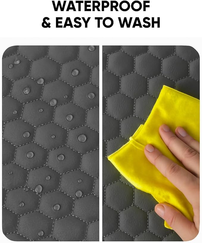 Set Seat Back Organizer & Car Seat Protector Hexy Waterproof & Non-Slip Protector for Child Car Cushion for Leather and Fabric Seats (Gray 2 pcs) - Image 4