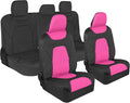Motor Trend AquaShield Waterproof Pink Front Seat Covers, Black 60/40 Split Bench Rear Seat – Neoprene Front Car Seats Cover, SUV Seat Covers Protector - Interior Cover for Auto, Trucks, & Dog Owners by MotorTrend