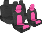 Motor Trend AquaShield Waterproof Pink Front Seat Covers, Black 60/40 Split Bench Rear Seat – Neoprene Front Car Seats Cover, SUV Seat Covers Protector - Interior Cover for Auto, Trucks, & Dog Owners by MotorTrend