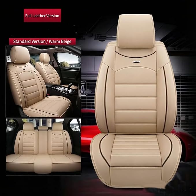 for car seat Covers Non-Slip （E.g, for Tesl,for Mercedes-Benz,for BMW,for Audi, for Ford, for Honda, for Nissan,for Toyota,for Chevrolet,for Jeep.. (Beige) - Image 3