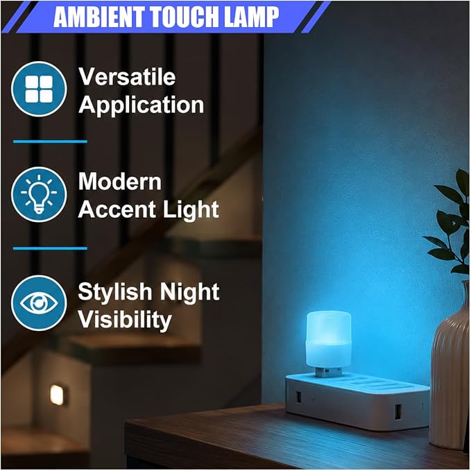 2PCS USB LED Car Interior Atmosphere Lamp, Plug and Play, Ice Blue | Mini Portable LED Ambient Night Light, Universal Vehicle Decorative Lighting Accessories for Car Interior & Home Decors - Image 4