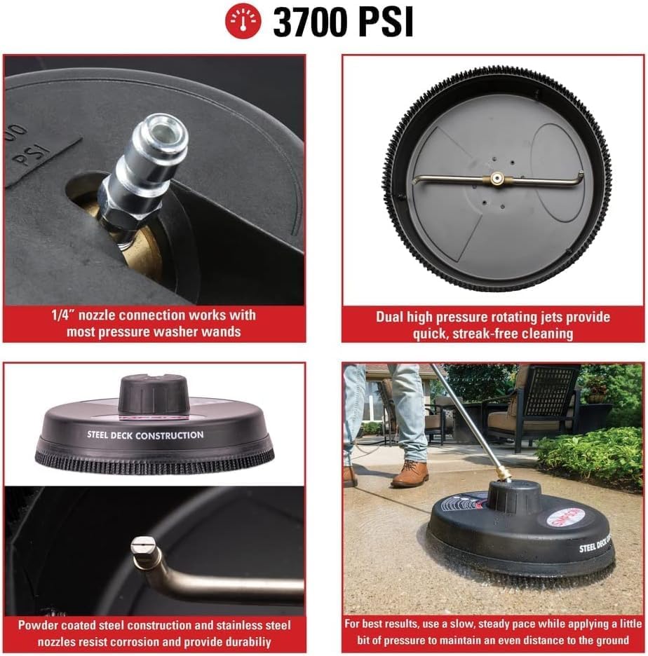 Simpson 15" Steel Pressure Washer Surface Cleaner, 2026 Version, 80299 - Image 4