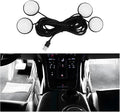 Car Interior LED Lights, 4 in 1 Bright Vehicle Ambient Neon Light Kit with DC 5V USB Port, Automotive Under Dash Decoration Night Lamp, Universal for RV, Truck, Sedan (White) by Ywdiml