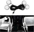 Car Interior LED Lights, 4 in 1 Bright Vehicle Ambient Neon Light Kit with DC 5V USB Port, Automotive Under Dash Decoration Night Lamp, Universal for RV, Truck, Sedan (White) by Ywdiml