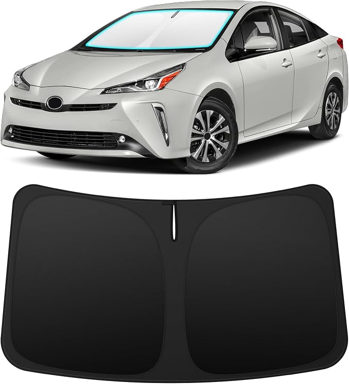 INSAUTO Custom Fit Windshield Sun Shade for Toyota Prius 2010-2015 | Foldable Front Window Sunshade Car Accessories, UV & Heat Reflector, Keeps Interior Cool, Includes Storage Bag by INSAUTO