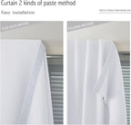self Adhesive Curtains Portable Blackout Curtain Simple and Easy to Install Bedroom Window Thermal Lnsulated Kitchen Room Darkening Black Small Drapes, 59" W X 71" L, White, 1 Panel - Image 6