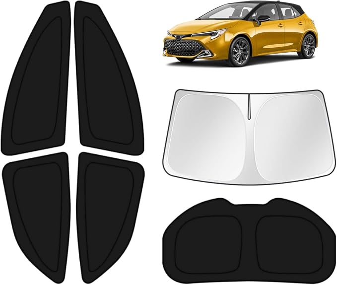 KUST Car Window Shades for 2020-2025 2026 Toyota Corolla Hatchback Accessories Windshield Sun Shade Side Rear Window Covers Sunshade Privacy Protection for Camping Blackout UV Block Full Set 6PCS by KUST