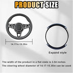 JOYCOURT 15 Inch Bling Soft Leather Car Steering Wheel Cover, White | Colorful Rhinestones Design, Auto Elastic Protector for Women Girls, Crystal Diamond Car Accessories for Most Cars, SUVs - Image 2