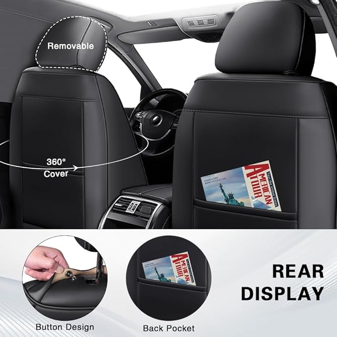 Fit for Toyota C-HR Seat Covers 2018-2022,Premium Leather, 360° Full Protection, Thick Padding & Memory Foam, Waterproof & Stain-Resistant Car Seat Cover Front Set (2 Seat,Cream White) - Image 3