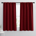 RYB HOME Blackout Curtains for Bedroom Living Room Nursery 63 inches Long | Thermal Insulated,Room Darkening,Privacy Protection,Rod Pocket,Drapes for Office Home Theater,W34 x L63,Burgundy Red,2 Panels by RYBHOME