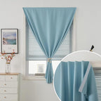 Self Adhesive Curtains, Black Out Shade for Window, Blackout Fabric Temporary Window Coverings Easy to Hang Curtains No Rod Needed, Use for Bedroom, Room, Kitchen, 35"W X 79"L, Lake Blue, 1 Panel - Image 5