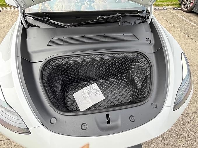 Compatible with Tesla Model Y 2020-2025 Frunk Mats Front Trunk Mat Frunk Organizer Leather All-Weather Full Coverage - Image 2