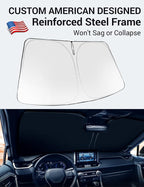 Proadsy Custom Fit Car Windshield Sun Shade for 2025-2026 Toyota 4Runner | 240T Heat Shield, Drops Temp 54°F, Blocks 99% UV, Prevents Dashboard Cracking, Summer Parking & Beach Trips, Easy Twist-Fold - Image 2