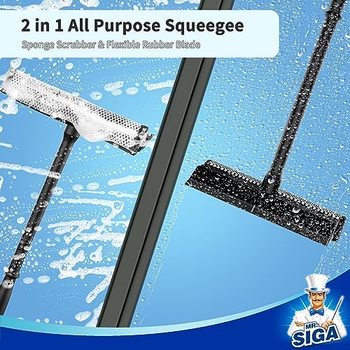 MR.SIGA Professional 2-in-1 Car Window Squeegee and Sponge Scrubber - Image 3