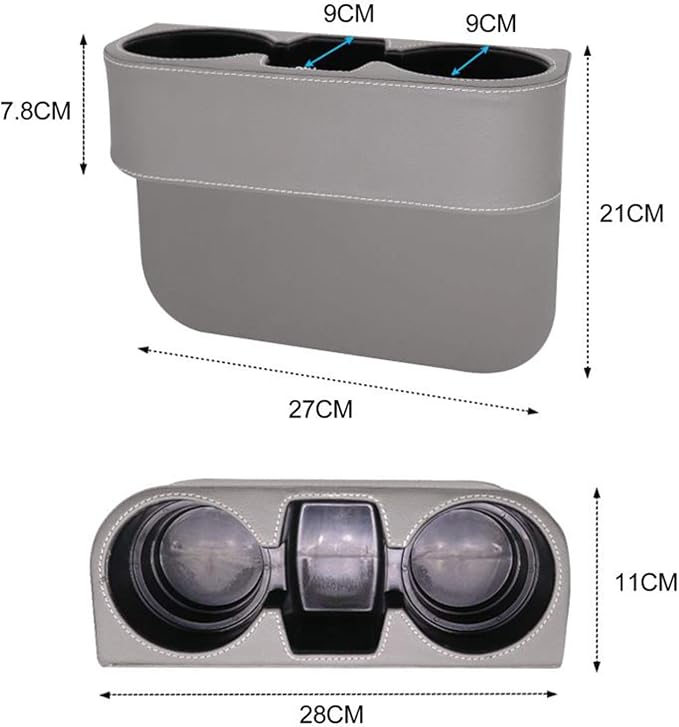 Car Seat Gap Filler Organizer with Cup Holder, Gray - Image 5