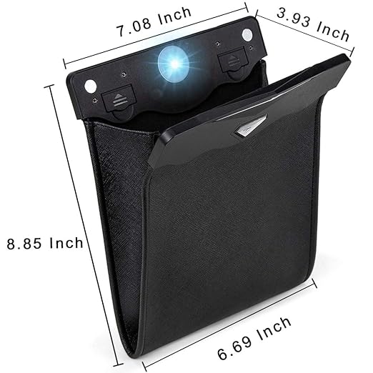 Smart LED Car Trash Can, Garbage Bag Passenger Side Back Seat Hanging | LED auto-open, lid Reusable Portable waterproof faux leather, leak-proof, space-saving design for car, Toilet office & travel - Image 5