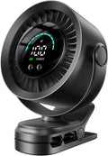 KIMMOO Portable Clip on Fan, 100-Speed Rechargeable USB Fan with LED Display, 360° Rotation & Strong Airflow Desk Fan, Up to 17 Hours Small Battery Fan for Outdoor Travel Camping Treadmill Car (Black) by KIMMOO