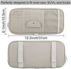 Car Sun Visor Organizer, Auto Interior Accessories Pocket Organizer - Car Truck SUV Storage Pouch Holder, with Multi-Pocket Net Zipper (Gray) - Image 4