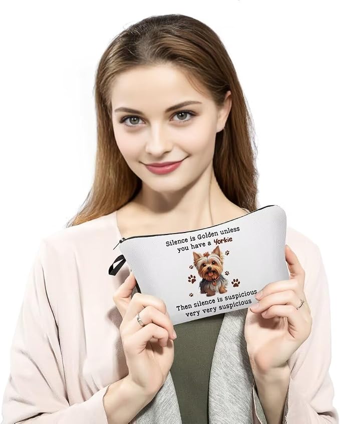 Yorkie Lover Makeup Bag Yorkie Gift For Dog Lover Yorkie Mom Gift Zipper Makeup Bag - Image 3