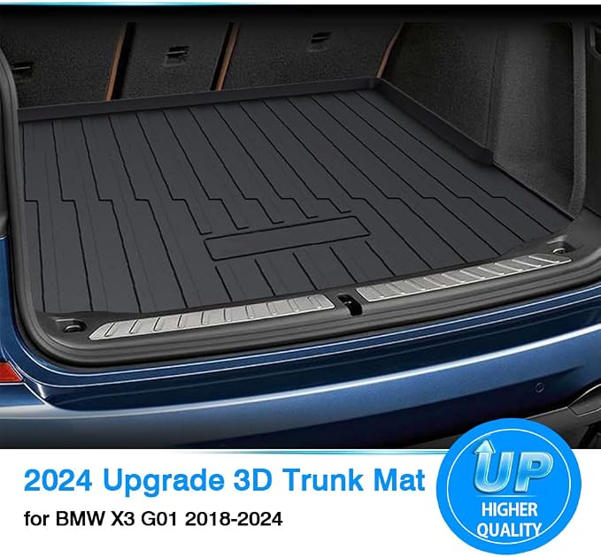 Powerty Trunk Mat for BMW X3 G01 2018-2023 2024(Not Fit X3 xDrive 30e), All Weather TPE Cargo Mat Liner for X3 G01 Rear Trunk - Image 2