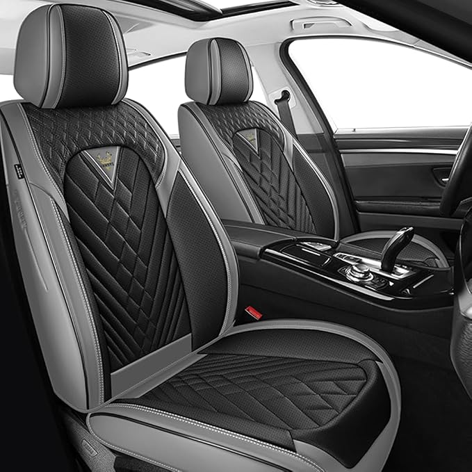 Fit for Toyota GR86 Seat Covers 2022-2025,Premium Leather, 360° Full Protection, Thick Padding & Memory Foam, Waterproof & Stain-Resistant Car Seat Cover (2 Seat,Gray&Black) by Unknown