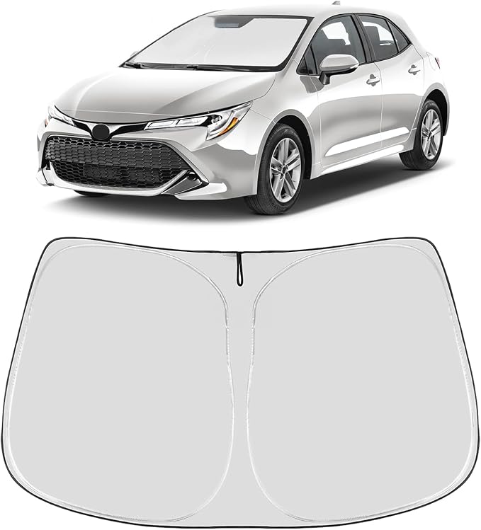 Proadsy Custom Fit Car Windshield Sun Shade for 2019-2025 Toyota Corolla | 240T Heat Shield, Drops Temp 54°F, Blocks 99% UV, Prevents Dashboard Cracking, Summer Parking & Beach Trips, Easy Twist-Fold by Proadsy