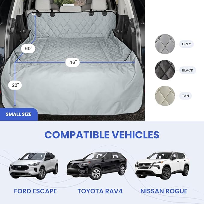 4Knines Heavy-Duty SUV Cargo Liner for Dogs, Tan Small | K9-Shield waterproof layer, non-slip backing, quick-release clips for easy install and cleanup. Machine washable. - Image 2