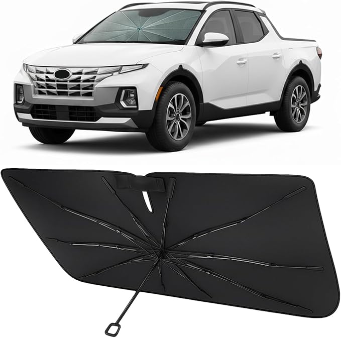 Proadsy Custom Fit 2022-2026 Santa Cruz Windshield Sun Shade Umbrella | Advanced Ice Crystal Material, -54°F Cooler, Zero-Gap Sunblock, Instant Setup & Foldable Design for Summer Parking, Daily Use by Proadsy