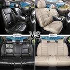 Car Seat Covers Full Set Custom Fit For Lexus ES300 1997-2003, Beige | Lumbar Support, Premium Faux Leather, Breathable, Anti-Slip, Airbag Compatible, Waterproof, Car Seat Protectors, 2 Row-5Seat - Image 5