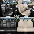 Car Seat Covers Full Set Custom Fit For Toyota Sienna 2021-2026, Beige | Lumbar Support, Premium Faux Leather, Breathable, Anti-Slip, Airbag Compatible, Waterproof, Car Seat Protectors, 2 Row-5Seat - Image 5