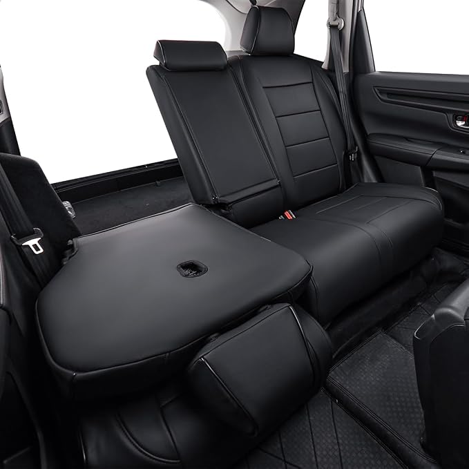 EKR Car Seat Covers for Honda HRV 2019-2022,Leatherette Full Set | Custom Fit for Honda HRV Sport/EX/EXL/Touring 2019-2022 Full Wrap,Waterproof Pet-resistant,Faux Leather(Black) - Image 4